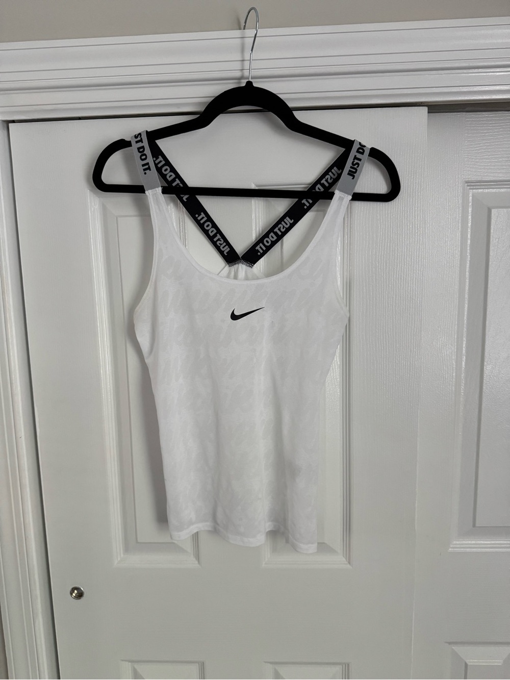 Nike White Tank Top with Black Branded Straps